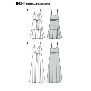 Burda Sewing Pattern 6344 Misses' Wrap Dress White 8 - 18
