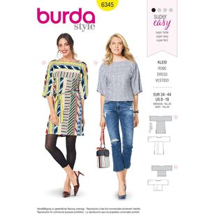 Burda Style Pattern 6345 Misses' Sportswear 8 - 18