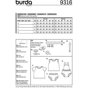 Burda Style Pattern 9316 Baby's Sportswear 1 - 18 Months