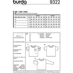 Burda Style Pattern 9322 Children's Top 3 - 8 Years