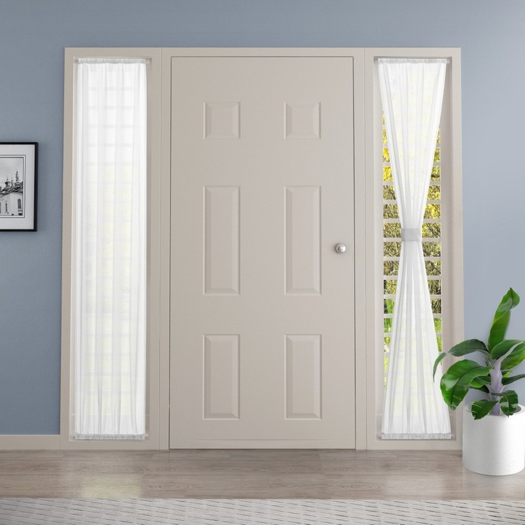 KOO Sidelight Panel Sheer Rod Pocket Curtain White