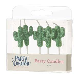 Party Creator Cactus Party Candles 5 Pack Green