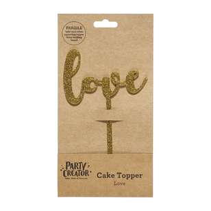 Party Creator Love Cake Topper Gold