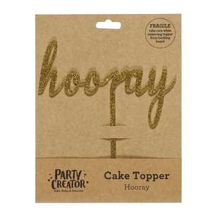 Party Creator Hooray Cake Topper Gold