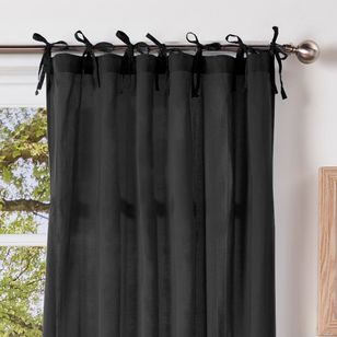Mode Home Coastal Tie Top Sheer Curtains Black 101 x 213 cm