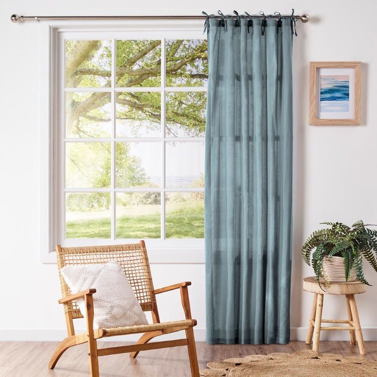 Mode Home Coastal Tie Top Sheer Curtains Mineral 101 x 213 cm