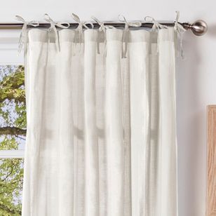 Mode Home Coastal Tie Top Sheer Curtains White 101 x 213 cm