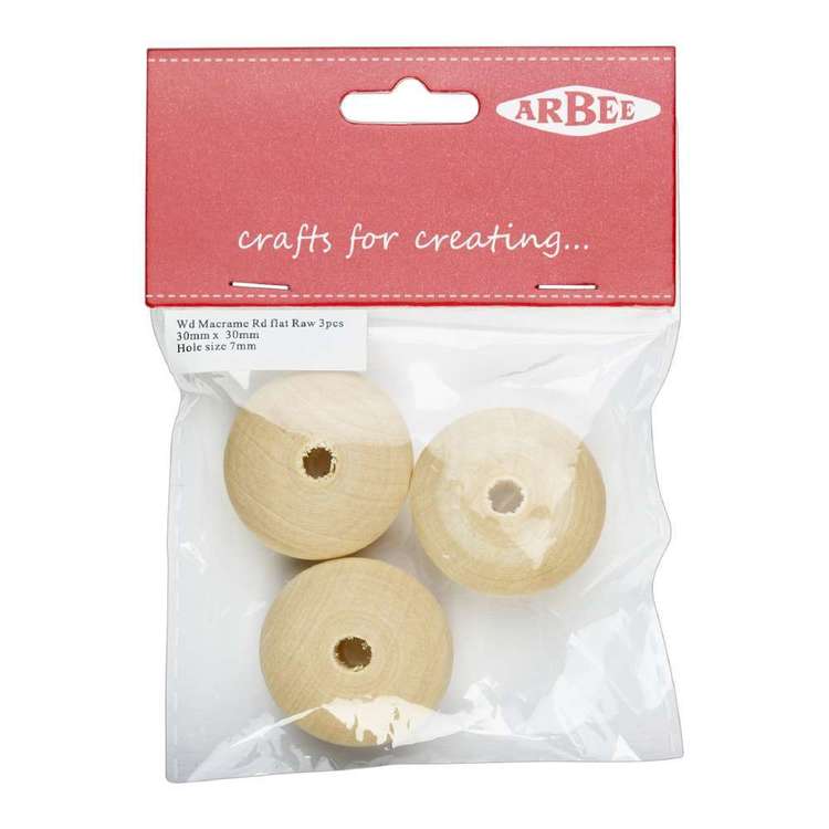 Arbee Wood Donut Beads 3 Pack