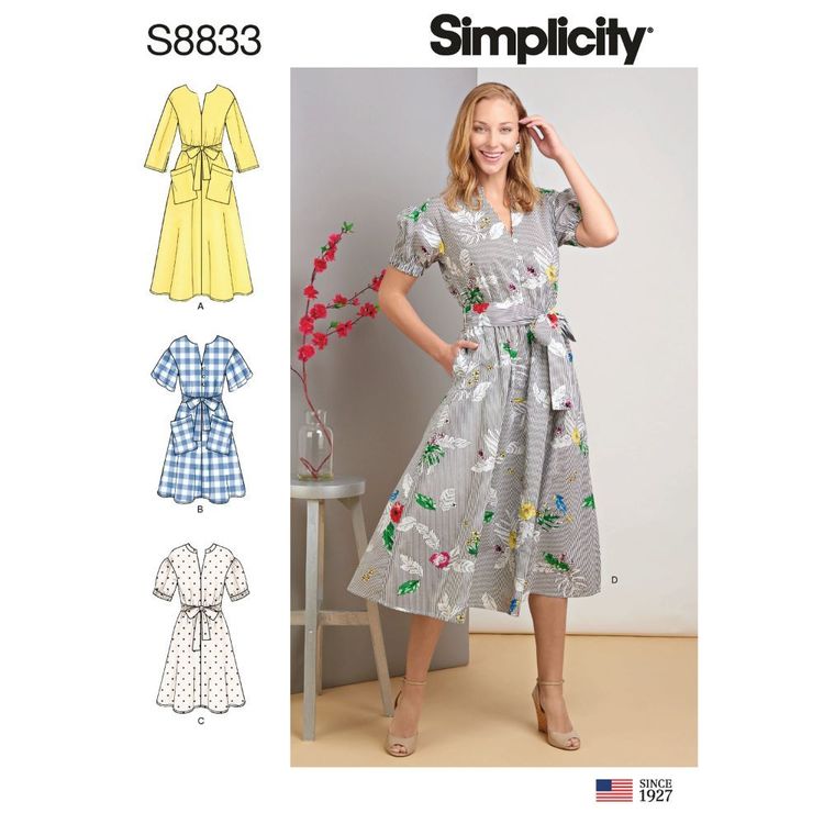 Simplicity Sewing Pattern S8833 Misses'/Miss Petite Pullover Dress