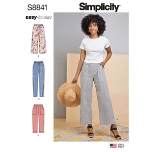 Simplicity Pattern S8841 Misses' Wide or Slim-Leg Pull-On Pants 14 - 22