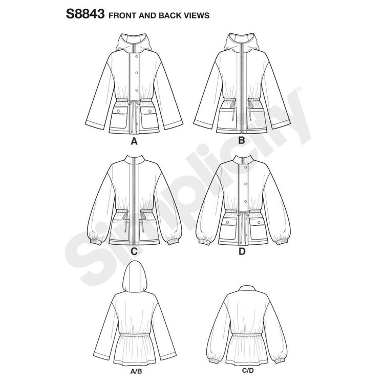 Simplicity Sewing Pattern S8843 Misses' Anorak Jacket
