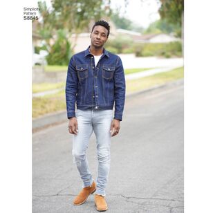 Simplicity Sewing Pattern S8845 Misses', Men's and Teens' Jean Jacket White XS - XL