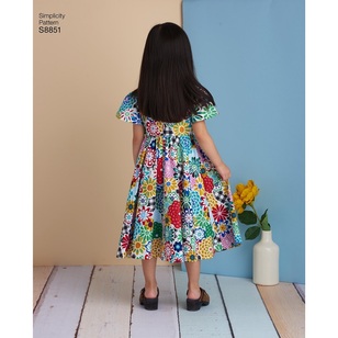 Simplicity S8851 Child Wrap Dress Pattern 3 - 8 Years