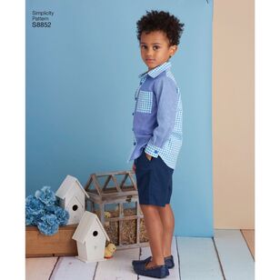 Simplicity Sewing Pattern S8852 Children's Dress and Shirt White 3 - 8 Years