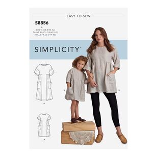 Simplicity Sewing Pattern S8856 Children's and Misses' Dress and Tunic White XXS - 2XL