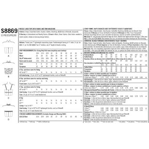 Simplicity S8869 Misses' Lined Tops Pattern