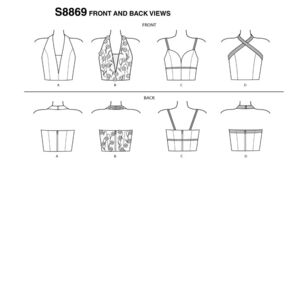 Simplicity Sewing Pattern S8869 Misses' Lined Tops