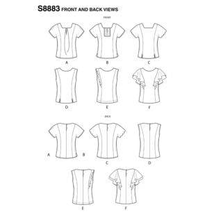 Simplicity Sewing Pattern S8883 Misses' Tops