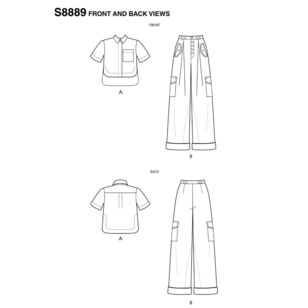 Simplicity Sewing Pattern S8889 Misses' Shirt and Wide Leg Pants by Mimi G Style
