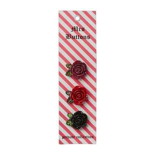 Mrs Buttons Roses 3 Pack Purple & Red & Black