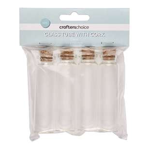Crafters Choice Glass Tube With Cork Clear 22 x 80 mm