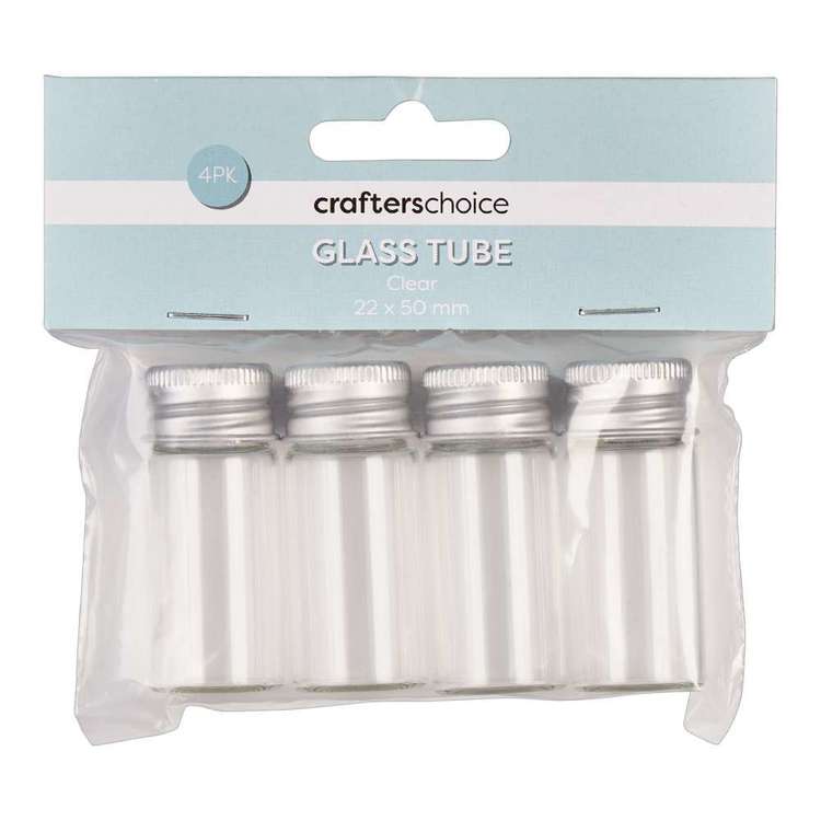 Crafters Choice Glass Tube 4 Pack Clear Medium