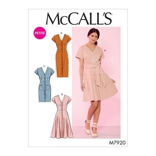 McCall's Sewing Pattern M7920 Misses' Dresses and Belt White