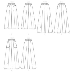Vogue Sewing Pattern V9361 Misses' Pants White