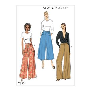 Vogue Sewing Pattern V9361 Misses' Pants White