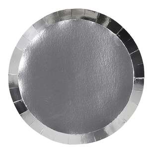 Five Star Paper Snack Plate 10 Pack Metallic Silver 18 cm