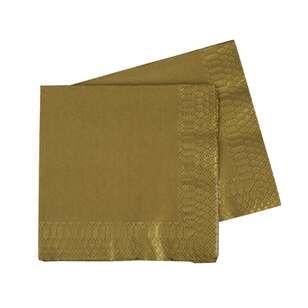 Five Star Lunch Napkin 40 Pack Gold 33 cm