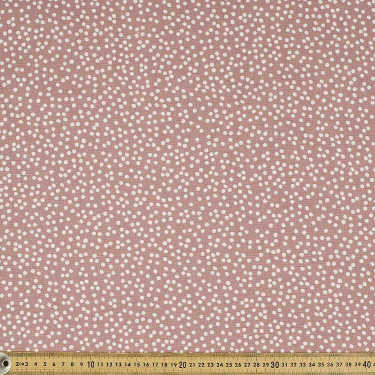 Printed Cotton Linen Busy Spot 132cm Fabric Antique Pink 132 cm