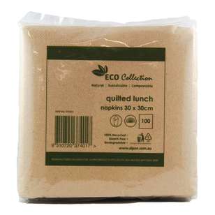 Alpen Eco Quilted Lunch Napkins 100 Pack Natural