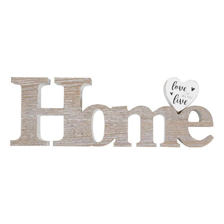 Living Space Ls Typo Deco 'Home' Natural 10 x 30 cm