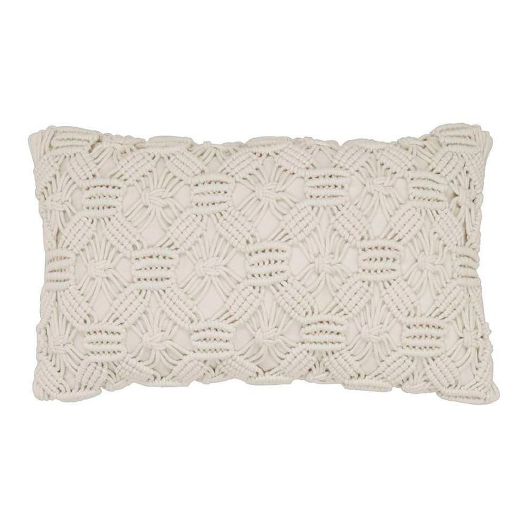 Ombre Home Bohemian Bliss Macrame Cushion White 30 x 50 cm