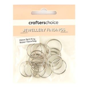 Crafters Choice Split Ring 15 Pack Silver 20 mm