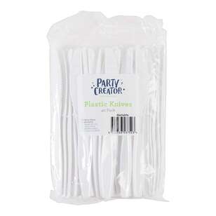 Party Creator Plastic Knives 40 Pack White 17 cm
