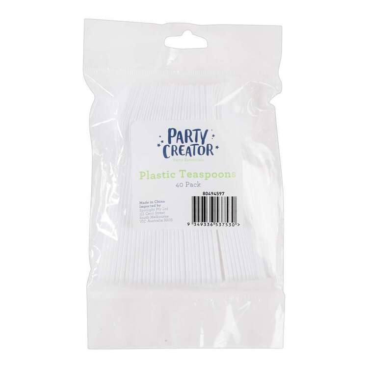 Party Creator Plastic Teaspoons 40 Pack