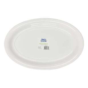 Party Creator Plastic Oval Plate White 42 x 27.9 cm