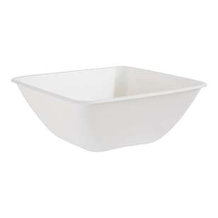 Party Creator Plastic Square Bowl 2 Pack White 27.5 cm