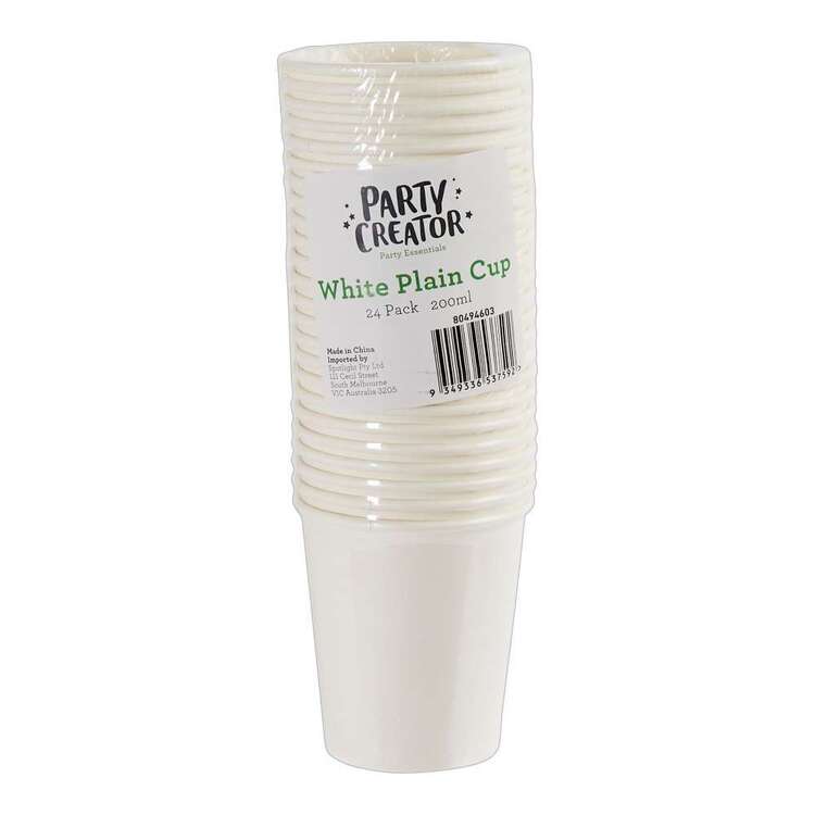 Party Creator Plain White Cup 24 Pack