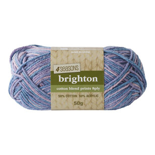 4 Seasons Brighton Cotton Blend 8 Ply Printed Yarn Blueberry Mix 50 g