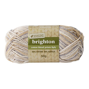 4 Seasons Brighton Cotton Blend 8 Ply Printed Yarn Natural Mix 50 g