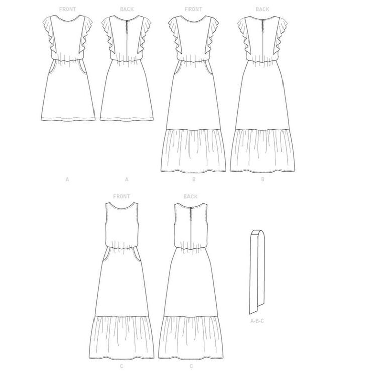 Butterick Pattern B6677 Misses' Dress and Sash 14 - 22