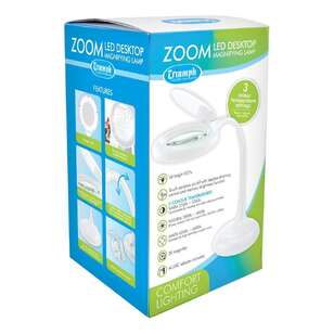 Triumph Zoom LED Desktop Magnifying Lamp White