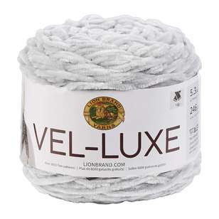 Lionbrand Vel-Luxe Polyester Yarn 149 Silver 150 g