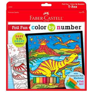 Faber Castell T-Rex Colour By Number Foil Fun T-Rex