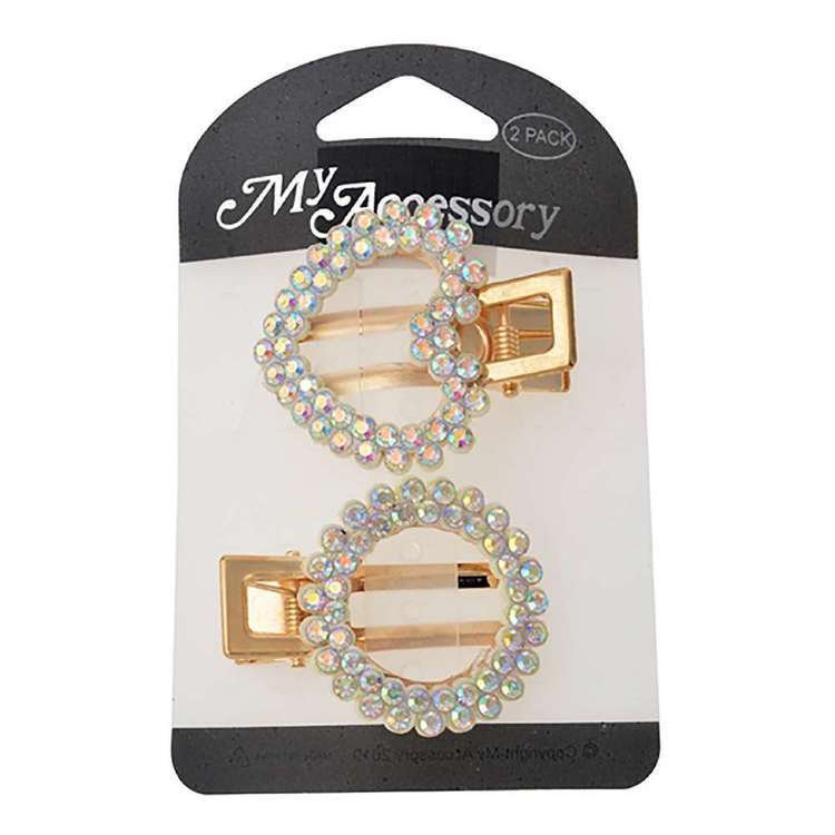 My Accessory Heart & Round Stones Duck Clip 2 Pack
