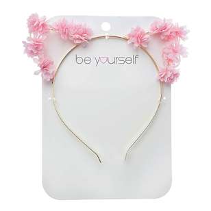 Be Yourself Floral Cat Ear Alice Band Pink