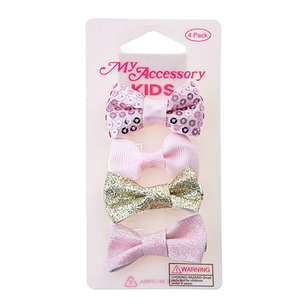 My Accessory Kids Duck Clip Bows 4 Pack Multicoloured